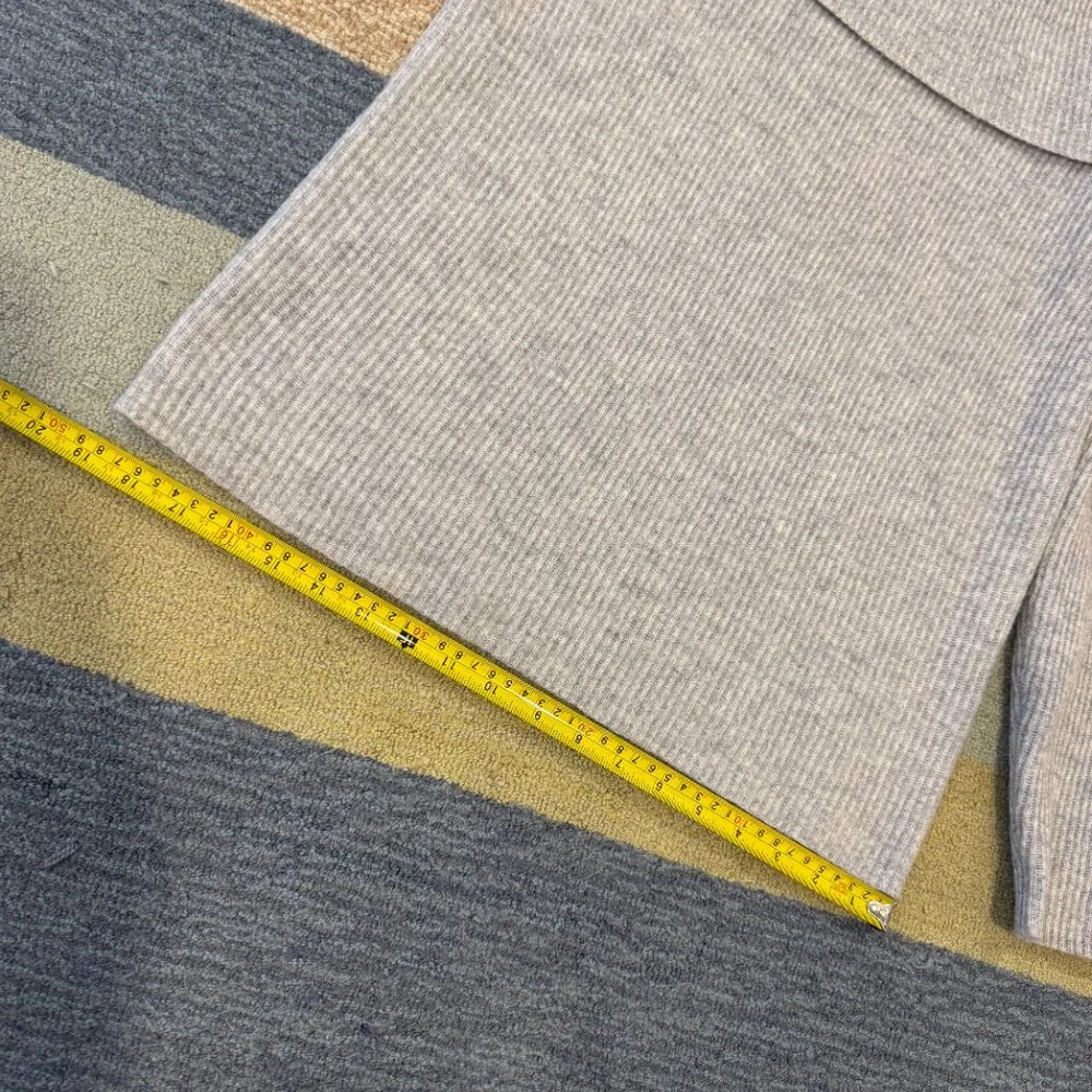 Lark & Ro 100% Cashmere Off Shoulder Ribbed Sweater Gray Size Large - Picture 9 of 15